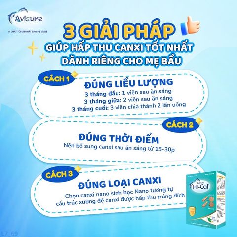 Canxi Hical Avisure cho bà bầu - Bổ sung Canxi và Vitamin D3 hỗ trợ phát triển xương chắc khỏe cho mẹ và bé