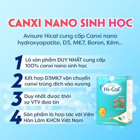 Canxi Hical Avisure cho bà bầu - Bổ sung Canxi và Vitamin D3 hỗ trợ phát triển xương chắc khỏe cho mẹ và bé