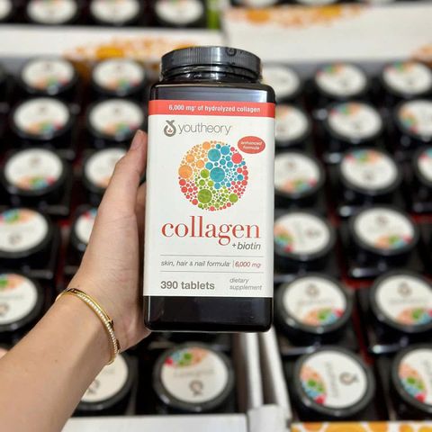 Viên Uống Youtheory Collagen + Biotin 390 Viên - Hỗ Trợ Đẹp Da, Tóc, Móng Và Ngăn Ngừa Lão Hóa - Sản Phẩm Hàng Mỹ Chất Lượng Cao