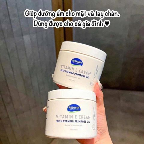 Kem Dưỡng Ẩm Redwin Vitamin E & Tinh Dầu Hoa Anh Thảo Úc - Hũ 300g Dưỡng Da Mềm Mại, Ngăn Ngừa Lão Hóa, Phục Hồi Ẩm