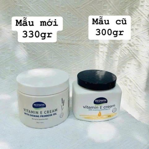 Kem Dưỡng Ẩm Redwin Vitamin E & Tinh Dầu Hoa Anh Thảo Úc - Hũ 300g Dưỡng Da Mềm Mại, Ngăn Ngừa Lão Hóa, Phục Hồi Ẩm