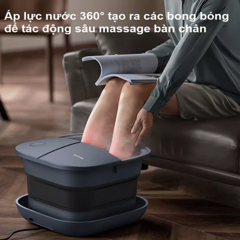 Bồn Ngâm Chân Massage Philips PPM6504 - Thư Giãn Hiện Đại Với Công Nghệ Massage Con Lăn Và Hồng Ngoại UV-C
