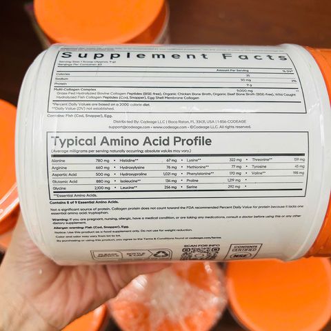 Bột Collagen đẹp da Codeage Multi Collagen Peptides USA 567g