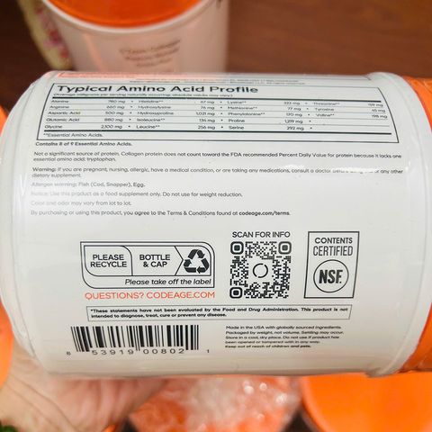 Bột Collagen đẹp da Codeage Multi Collagen Peptides USA 567g