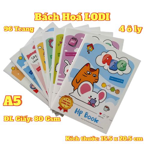 Lốc 10 Quyển Tập Học Sinh Cao Cấp ABC 96 Trang - Giấy 80GSM, 4 Ô Ly Rõ Ràng, Viết êm tay, Quà Tặng Học Tập Ý Nghĩa
