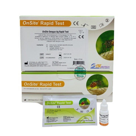 Que Test Nhanh Sốt Xuất Huyết Dengue NS1 CTK Mỹ - Hộp 30 Test, Phát Hiện Nhanh Bệnh Sốt Xuất Huyết, HSD 2027