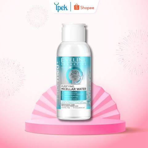 Nước tẩy trang Eveline Facemed+ 3 tác động 100ML - Làm sạch sâu, dưỡng ẩm, không chứa cồn, sản phẩm chính hãng từ Ba Lan