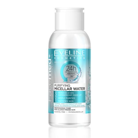 Nước tẩy trang Eveline Facemed+ 3 tác động 100ML - Làm sạch sâu, dưỡng ẩm, không chứa cồn, sản phẩm chính hãng từ Ba Lan