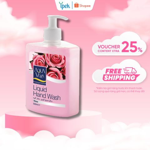 Nước Rửa Tay Kháng Khuẩn 500ml AquaVera – Dưỡng Chất Hoa Hồng Giúp Da Mềm Mại & Tươi Mát