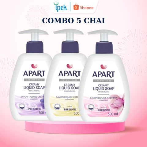 Combo 5 Chai Nước Rửa Tay Apart Dưỡng Da Hương Hoa Violet 500ml - Thiết Kế Tự Nhiên An Toàn Cho Làn Da