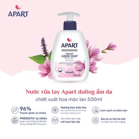 Combo 5 Chai Nước Rửa Tay Apart Dưỡng Da Hương Hoa Violet 500ml - Thiết Kế Tự Nhiên An Toàn Cho Làn Da