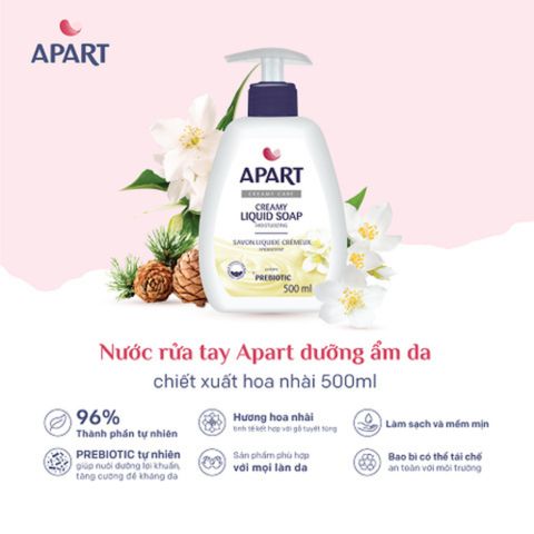 Combo 5 Chai Nước Rửa Tay Apart Dưỡng Da Hương Hoa Violet 500ml - Thiết Kế Tự Nhiên An Toàn Cho Làn Da