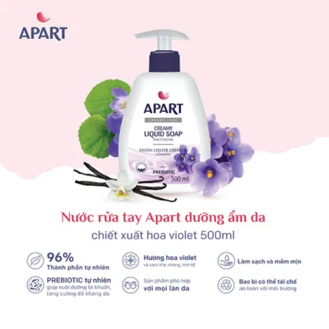 Combo 5 Chai Nước Rửa Tay Apart Dưỡng Da Hương Hoa Violet 500ml - Thiết Kế Tự Nhiên An Toàn Cho Làn Da