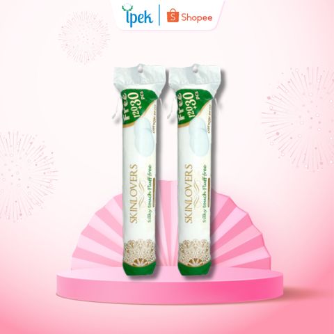 Combo 2 Bông Tẩy Trang Skinlovers 150 Miếng 100% Cotton - Tẩy Trang Mềm Mịn An Toàn Cho Mọi Loại Da