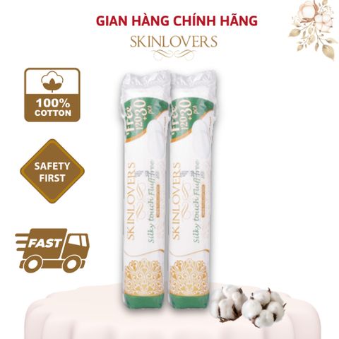 Combo 2 Bông Tẩy Trang Skinlovers 150 Miếng 100% Cotton - Tẩy Trang Mềm Mịn An Toàn Cho Mọi Loại Da