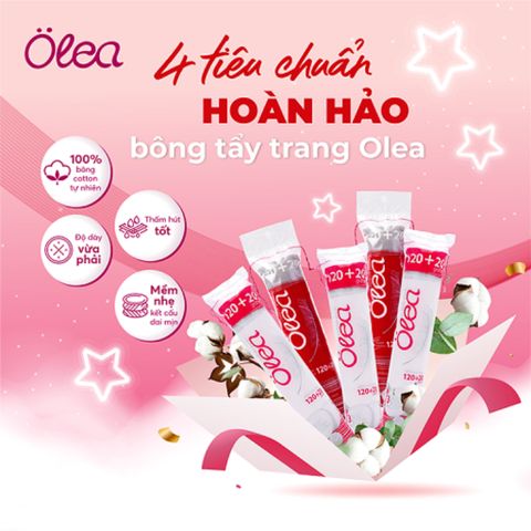 Combo 5 Bông Tẩy Trang 150 Miếng Olea - Làm Sạch Sâu, Mềm Mịn, Thân Thiện Môi Trường, Đối Với Mọi Loại Da