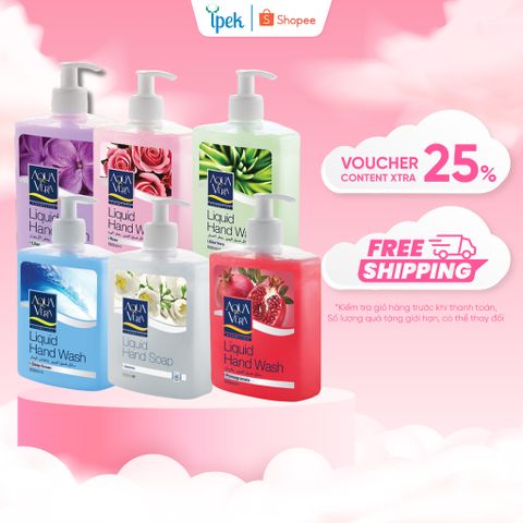 Thùng 12 Nước Rửa Tay Kháng Khuẩn AQUAVERA 500ml Hương Lô Hội - Giữ Da Mềm Mại, Diệt Khuẩn Hiệu Quả, Dưỡng Da Tự Nhiên