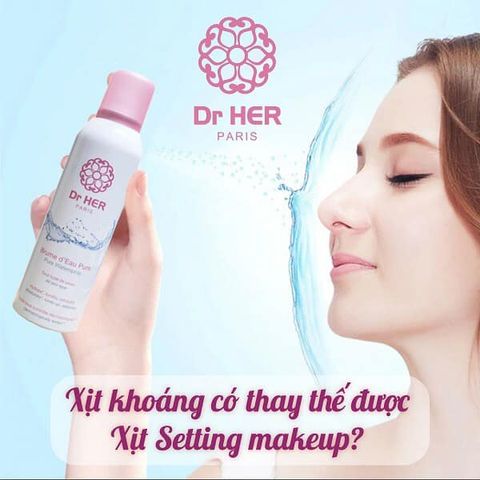 Xịt Khoáng Dr HER Paris 150ML - Chăm Sóc Da Mặt Từ Thiên Nhiên, Công Nghệ Đầu Xịt Nano Siêu Mát Lạnh