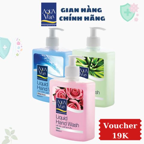 Combo 3 Chai Nước Rửa Tay Kháng Khuẩn AQUAVERA 500ml Hương Hoa - Dưỡng Da, Diệt Khuẩn, Chăm Sóc Bàn Tay Mềm Mại