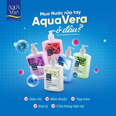 Combo 3 Chai Nước Rửa Tay Kháng Khuẩn AQUAVERA 500ml Hương Hoa - Dưỡng Da, Diệt Khuẩn, Chăm Sóc Bàn Tay Mềm Mại