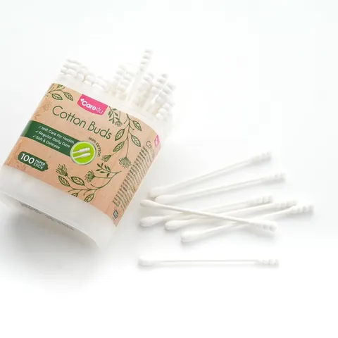 Tăm Bông Thân Giấy Care4u 100 Que Thân Thiện Môi Trường - Sản Phẩm Làm Sạch Đầu Cotton Mềm Mại, Tiện Lợi và An Toàn