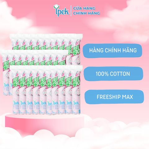 Bông Tẩy Trang Ipek Cotton Thổ Nhĩ Kỳ - Thùng 30 Gói, 150 Miếng, Siêu Mềm, An Toàn Cho Da Nhạy Cảm