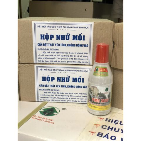 Combo Diệt Mối Sinh Học PMC - 2 Hộp Nhử Mối và 1 Lọ Chế Phẩm Diệt Mối PMC 90 Hiệu Quả Tận Gốc