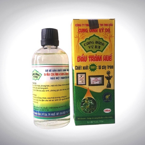 Dầu Tràm Nguyên Chất Huế Cung Đình Vỹ Dạ 100ml - Tinh Dầu Giữ Ấm, Đuổi Muỗi Cho Mẹ Và Bé,Trẻ Sơ Sinh