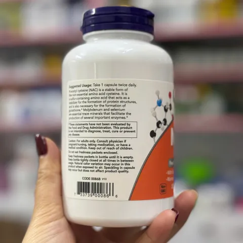 NOW NAC 600mg 250 Viên - Giải Độc Gan, Tăng Cường Miễn Dịch và Chống Oxy Hóa Hiệu Quả - Hàng Mỹ Chính Hãng