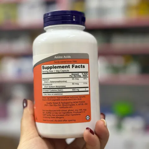 NOW NAC 600mg 250 Viên - Giải Độc Gan, Tăng Cường Miễn Dịch và Chống Oxy Hóa Hiệu Quả - Hàng Mỹ Chính Hãng