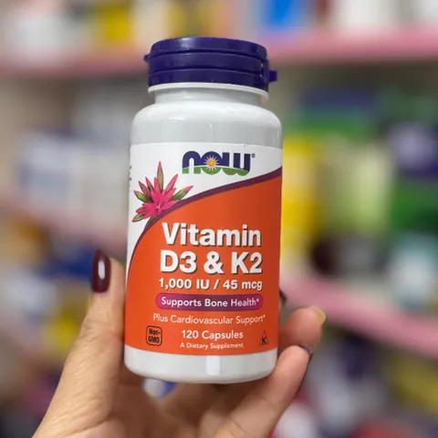 Viên uống NOW Vitamin D3 K2 1000 IU – Hỗ trợ xương khớp, tim mạch và tăng cường miễn dịch, Non-GMO, dễ nuốt, hàng Mỹ