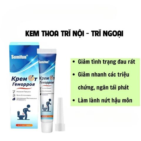 Kem Bôi Trĩ Nội Ngoại Hỗn Hợp SUMIFUN 20g - Giảm Đau, Co Nhanh Búi Trĩ, Hỗ Trợ Tiêu Sưng Hậu Môn, Phù Hợp Cho Nam Nữ