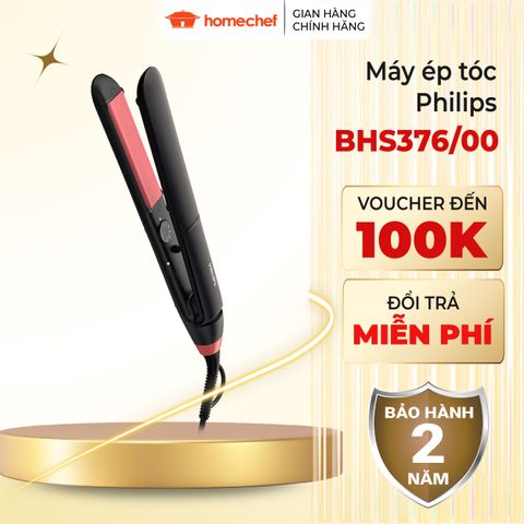 Máy Ép Tóc Philips BHS376/00 - Công Nghệ ThermoProtect, Tấm Gốm Keratin, 6 Chế Độ Nhiệt 160-230°C, Duỗi Thẳng Tự Nhiên, Bảo Vệ Tóc Hư Tổn