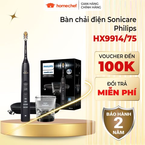 Bàn Chải Điện PHILIPS Sonicare HX9914/75 Đen - Công Nghệ Sóng Âm, Làm Sạch Hiệu Quả, Chăm Sóc Nướu, Bảo Hành 24 Tháng