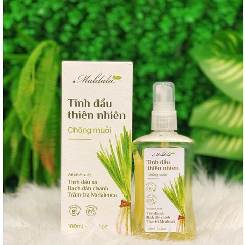 Tinh Dầu Thiên Nhiên Chống Muỗi Maldala 100ml - Khử Mùi, Thanh Lọc Không Khí, Bảo Vệ Sức Khỏe Gia Đình