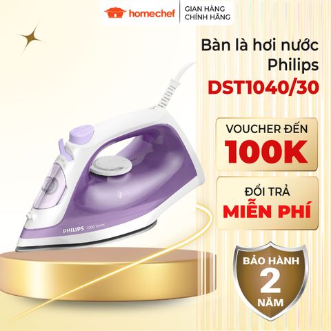 Bàn ủi hơi nước cầm tay Philips DST1040 - 2000W, phun hơi tự động, diệt khuẩn 99,99%, bảo hành 2 năm, tiện dụng cho mọi loại vải