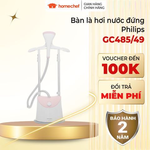 Bàn là cây, bàn là hơi nước đứng Philips GC485, công suất 1800W, hơi phun liên tục, bảo hành 2 năm