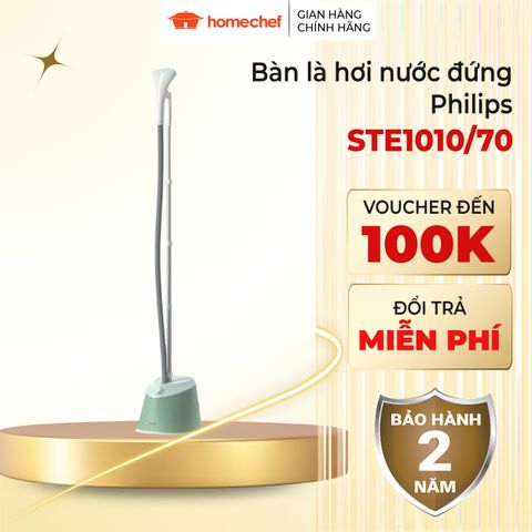 Bàn ủi đứng hơi nước Philips STE1010 - 1600W, bình nước 1.8L, công nghệ chống nhỏ giọt, ủi nhanh, bảo hành 2 năm - Hàng chính hãng