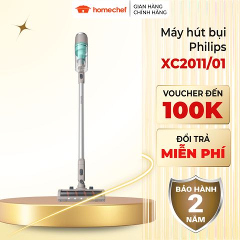Máy hút bụi không dây dạng cán, máy hút bụi cầm tay Philips XC2011/01, bảo hành 2 năm - Hàng Chính Hãng