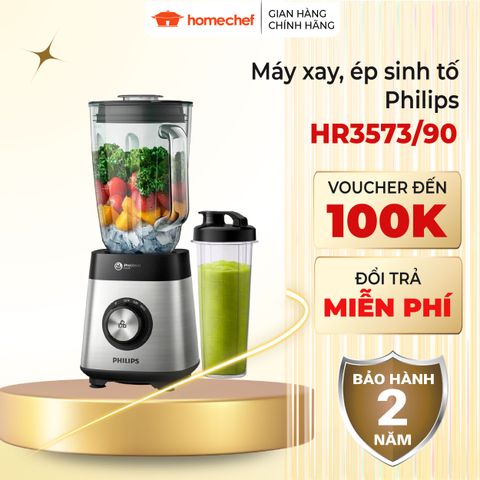 Máy xay sinh tố Philips HR3573, công suất 1000W, cối thủy tinh, bảo hành 2 năm | Hàng chính hãng