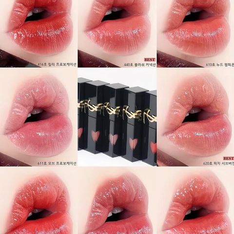 Son Kem YSL Trái Tim The Inks Vinyl Cream 5.5ml - Son Môi Bóng Mượt, Hương Cherry Ngọt Ngào, Thiết Kế Sang Trọng