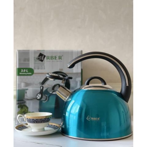 Ấm Đun Nước Arber IN201D 3L - Inox Cao Cấp Chống Nóng, Đun Nhanh Ngon Trên Mọi Loại Bếp, Thiết Kế Sang Trọng, Tiện Lợi