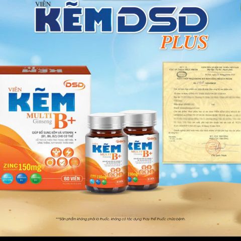 Viên uống bổ sung kẽm DSD Tâm An - Hỗ trợ sức khỏe, miễn dịch, làm đẹp da và tóc, hộp 60 viên, phiên bản mới