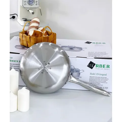 Bộ nồi inox đáy liền Arber AN-lengend - Bộ nồi và chảo chống dính cao cấp, bảo hành 12 tháng, nấu ăn an toàn và tiện lợi