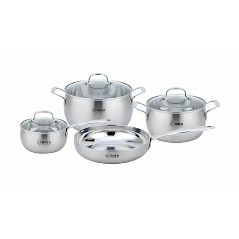 Bộ nồi inox đáy liền Arber AN-lengend - Bộ nồi và chảo chống dính cao cấp, bảo hành 12 tháng, nấu ăn an toàn và tiện lợi