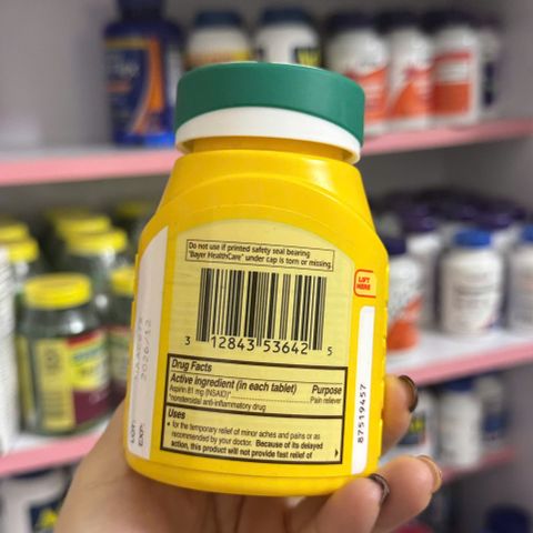 Bayer Aspirin 81mg 300 Viên - Hỗ Trợ Tim Mạch, Giảm Nguy Cơ Đột Quỵ, Sức Khỏe Sinh Lý Tốt