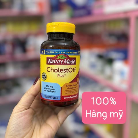 Nature Made CholestOff Plus - Giảm Cholesterol 900mg Phytosterols 100 Viên - Bảo Vệ Tim Mạch Khỏe Mạnh, Hỗ Trợ Chế Độ Ăn Uống Lành Mạnh