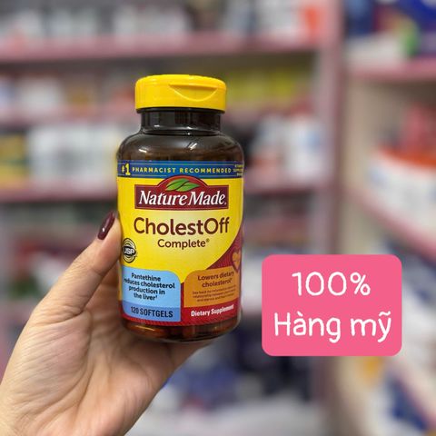 Viên uống giảm cholesterol Nature Made CholestOff Complete 120 viên - Hỗ trợ sức khỏe tim mạch, an toàn cho người dùng