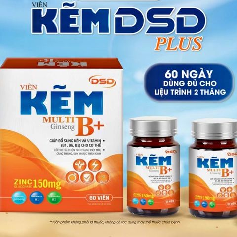 Viên Kẽm DSD Hỗ Trợ Vitamin & Đông Trùng - Hộp 60 Viên Bổ Sung Dinh Dưỡng Cho Sức Khỏe Tóc, Móng, Da