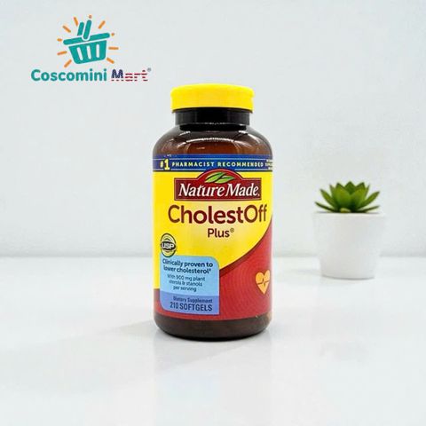 Viên uống giảm cholesterol CholestOff Plus Nature Made 210 viên - Hỗ trợ tim mạch, kiểm soát mỡ trong máu hiệu quả.